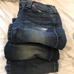 True Religion Blue Jeans 3 pairs